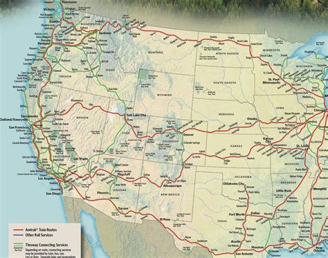 Train Links California State Map California Zephyr Route Map Amtrak