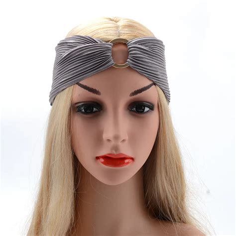 2018 Bohemian Pleated Knitted Fabric Hair Band Women Traveling Turban