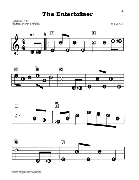 The Entertainer By Scott Joplin Sheet Music For E Z Play Today At Sheet