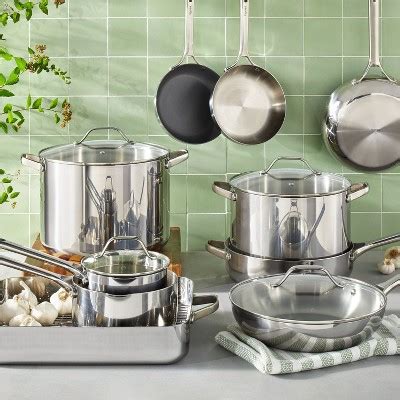 7pc Stainless Steel Cookware Set Silver Figmint Target