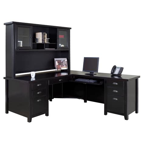 Black L Shaped Desk With Drawers - Office Desk : bait kerinduan