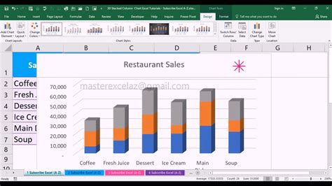 How to make a 3D Stacked Column Chart in Excel 2016 - YouTube