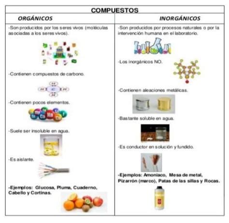 Infograf A Sobre La Diferencia Entre Qu Mica Org Nica E Inorg Nica