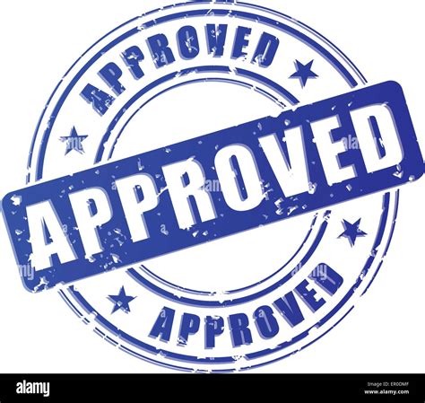 Illustration Of Approved Blue Stamp On White Background Stock Vector