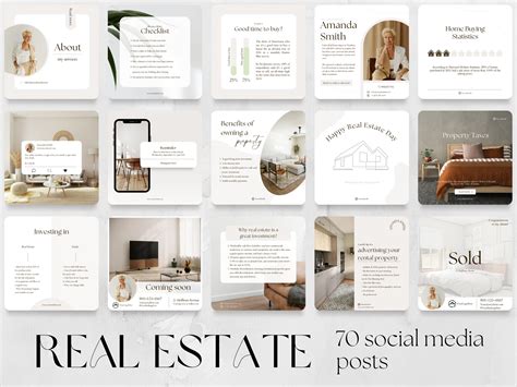 70 Real Estate Social Media Posts Templates Agent Business Marketing