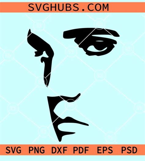 Elvis Face Svg Elvis Presley Svg Elvis Silhouette Elvis Singer Svg