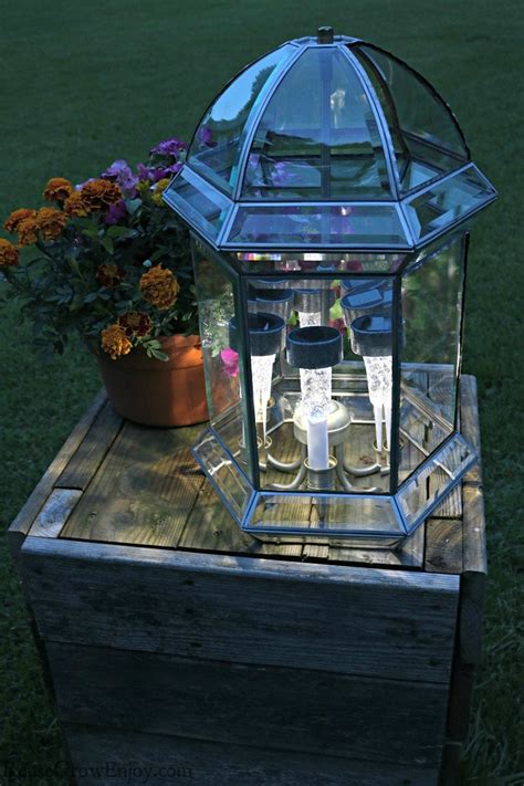 Diy Solar Light Patio Lamp From Upcycled Pendant Light Reuse Grow Enjoy