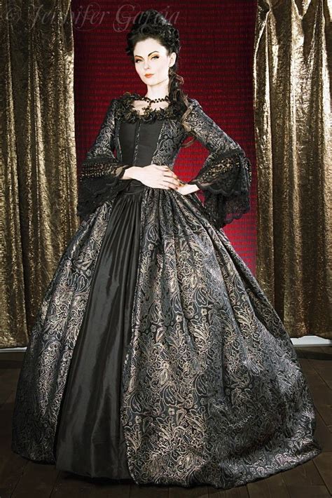 Gothic Brocade Marie Antoinette Fantasy Gown Or Costume Custom Gothic