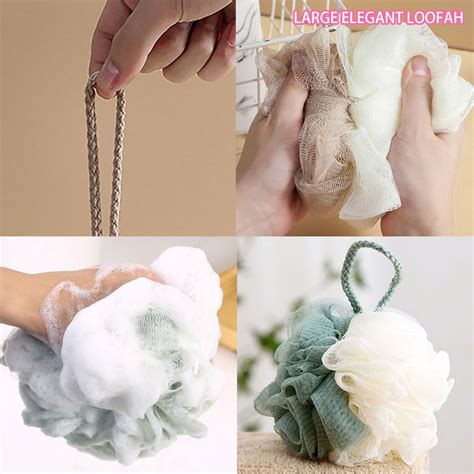 𝗗𝗘𝗘𝗣 𝗖𝗟𝗘𝗔𝗡𝗦𝗜𝗡𝗚 》bath Mesh Pouf Shower Ball Body Exfoliate Loofahs