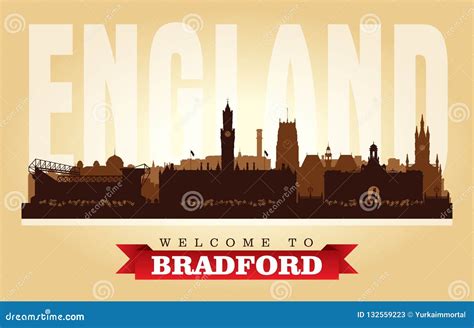 Bradford United Kingdom City Skyline Vector Silhouette Cartoondealer