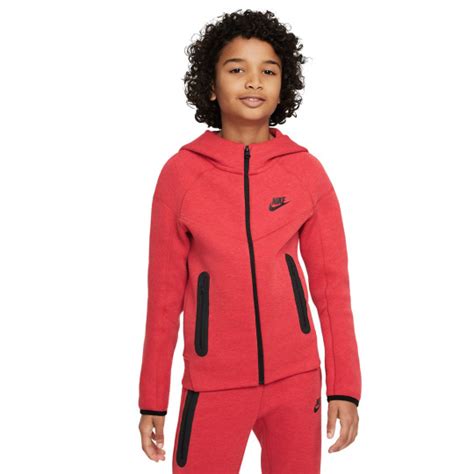 Veste Nike Enfants Sportswear Tech Fleece Lt Univ Red Htr Black Black