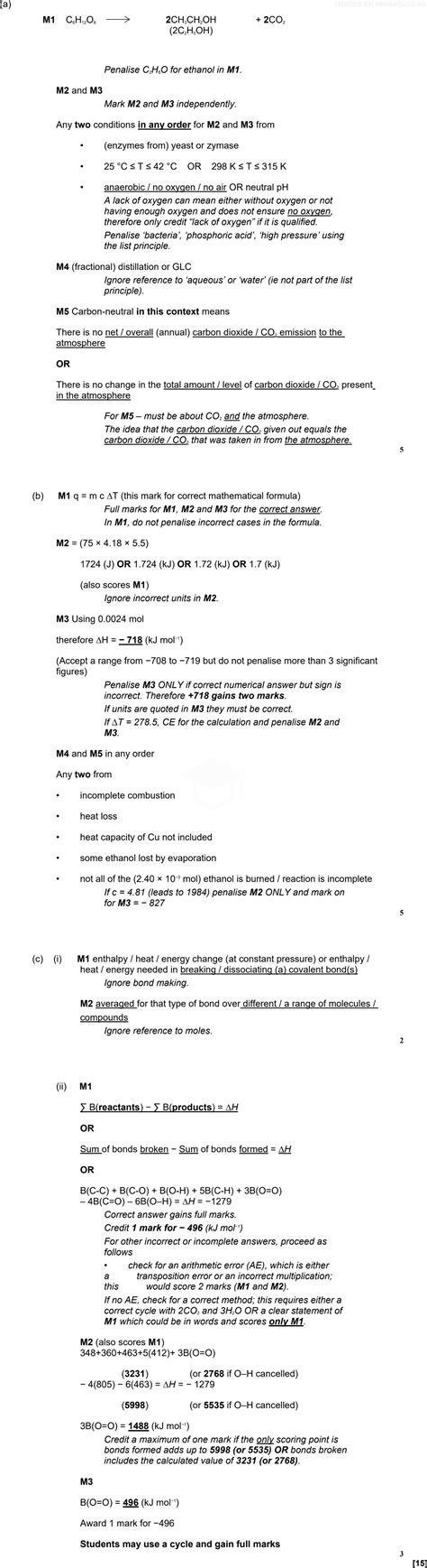 A Level AQA Chemistry Questions Calorimetry Revisely