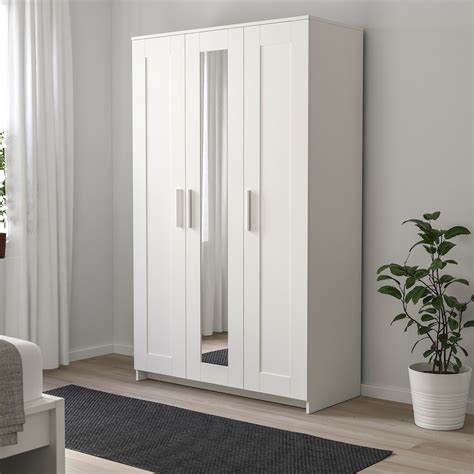 Brimnes Wardrobe With 3 Doors White 117x190 Cm Ikea