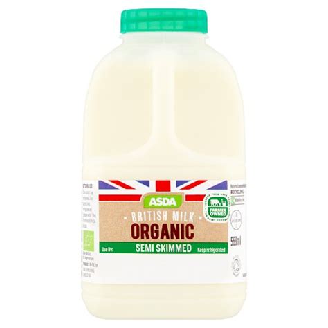 Asda Organic Semi Skimmed Fresh Milk 568ml Really Good Culture