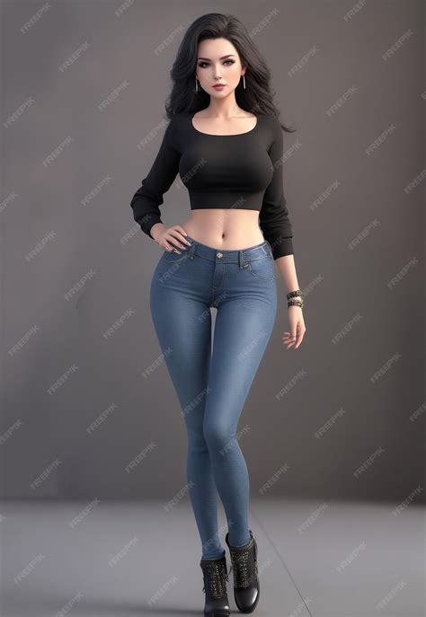 Premium AI Image | A stylish woman full body 3d arts 3d photo portrait