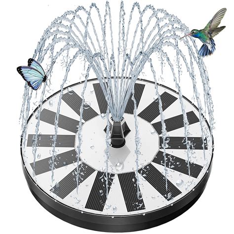 Szmp Solar Fountain Upgraded Modern Style Solar Bird Bath