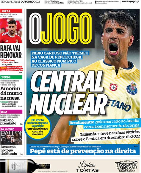 Capa Jornal O Jogo 18 Outubro 2022 Capasjornais Pt