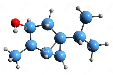 3d Image Of Thujyl Alcohol Skeletal Formula Stock Illustration