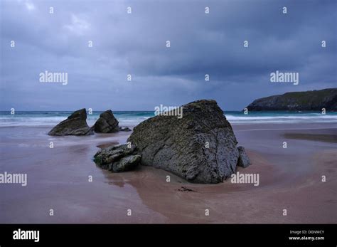 Dark Clouds On The Coast Sandy Beach Of Sango Sands Schottland