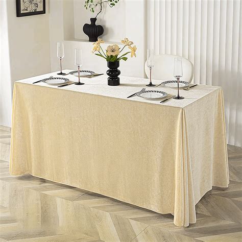 Sunsanly Tablecloth Oblong Shape Pure Color Easy Care Velvet Table