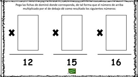 Multiplicamos Con Fichas De Domino Recorta Y Pega Orientacion Andujar