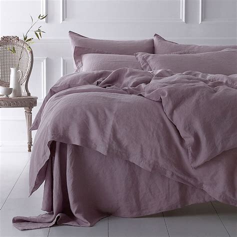 Dusky Heather Linen Bed Purple Bedrooms Lilac Bedding