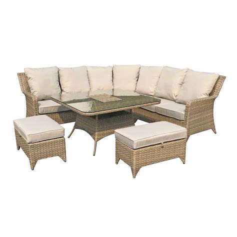 Sarah Natural Rattan Sofa Dining Set Natural Garden Furniture