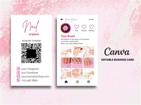 Instagram Business Card Ig Business Card Nail Business Card Qr Code