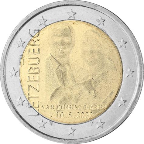 2 Euro Gedenkmünze Luxemburg 2020 bfr Geburt von Prinz Charles Fo