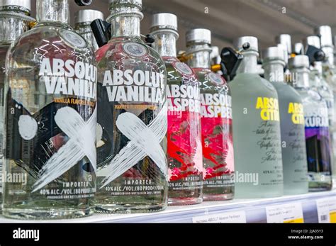 Moscow Russia March 12 2018 Absolut Vodka The Famous Vodka Brand