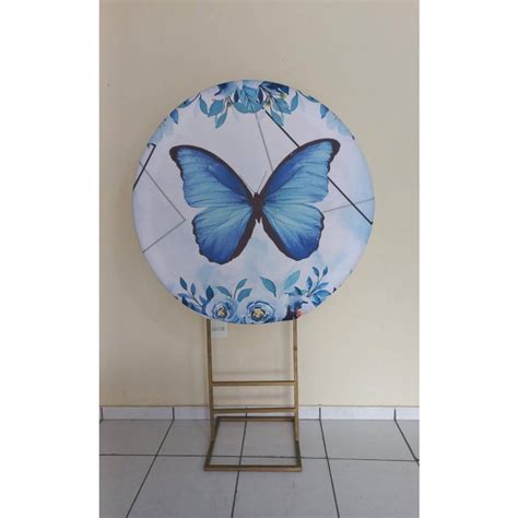 CAPA PAINEL REDONDO BORBOLETA AZUL 1 30CM