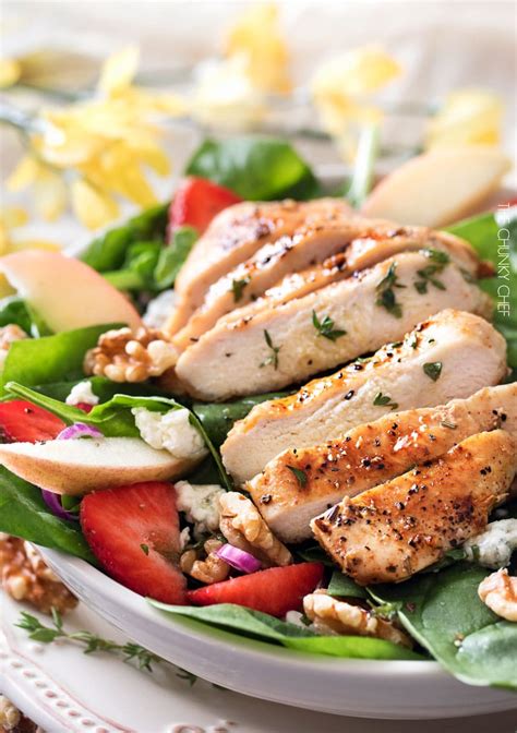 Grilled Chicken Strawberry Spinach Salad The Chunky Chef