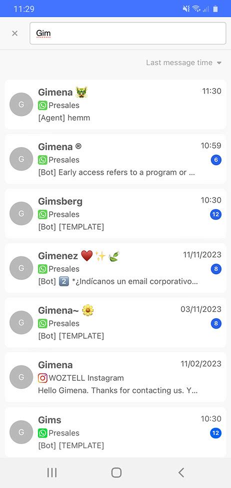 Cómo usar la aplicación Inbox de WOZTELL