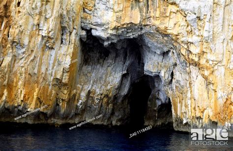 The Grotta Sulfurea Sulphur Cave Palinuro Campania Italy Stock