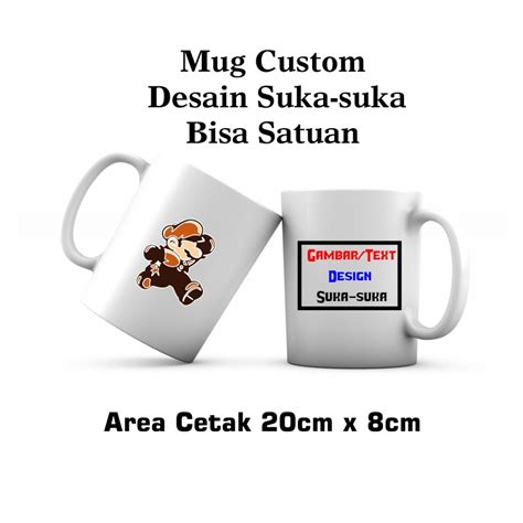 Jual Mug Sablon Custom Satuan Souvenir Merchandise Polos Putih