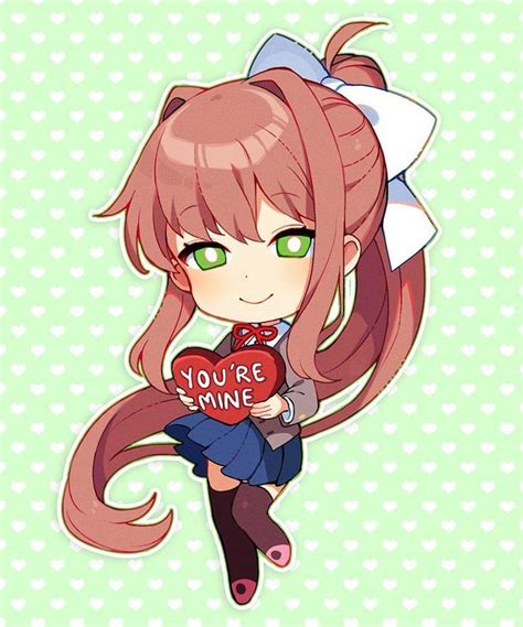 An Anime Girl Holding A Heart With The Words Youre Mine