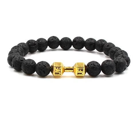 Hot Natural Black Volcanic Lava Stone Beads Bracelets For Women Men