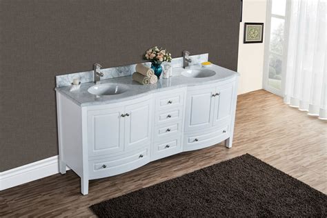 Porto White Vanity with Double Sink Countertop - 72 Inches