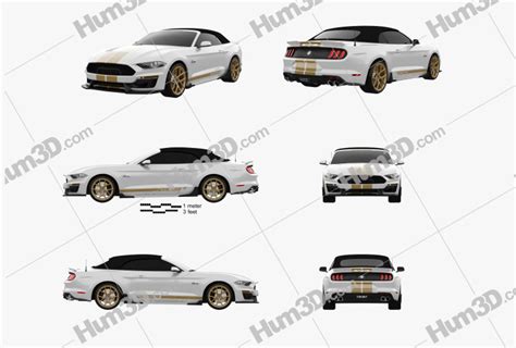 Ford Mustang Shelby Gt H Convertible 2022 Blueprint Template 3dmodels