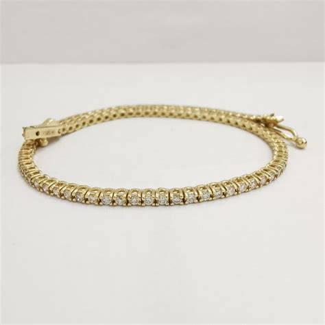 14 Kt Yellow Gold Bracelet 1 20 Ct Diamond AIG NO Catawiki