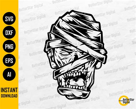 Mummy Head Svg Horror Monster Svg Halloween T Shirt Decal Etsy Ireland