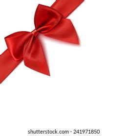 Decorative Red Bow Diagonally Ribbon On Stock Vector Royalty Free