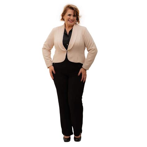 Blazer Nude Plus Size Madee Moda Plus
