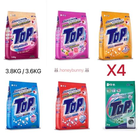 4x Top Powder Laundry Detergent Silky Miracle Blooming Freshness Super