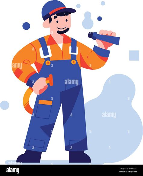 Hand Drawn Engineer Or Architect In Flat Style Isolated On Background Stock Vector Image And Art