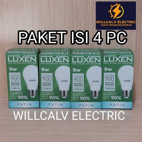 Jual Paket Isi Pc Lampu Led Bulb Luxen Classic W Watt Cahaya Putih