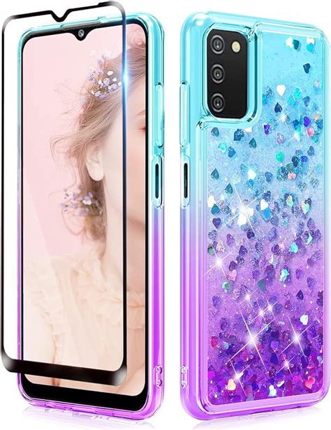 Dzxouui For Samsung A03s Case With Glass Screen Protector