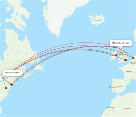 All Flight Routes From Edinburgh To Toronto Edi To Yyz Flight Routes