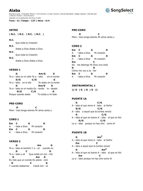 Alaba-chords-G | PDF