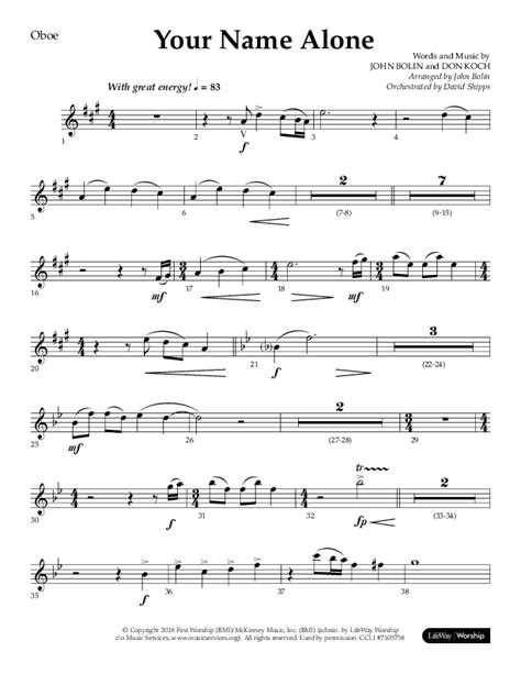 Your Name Alone Choral Anthem SATB Oboe Sheet Music PDF Lifeway